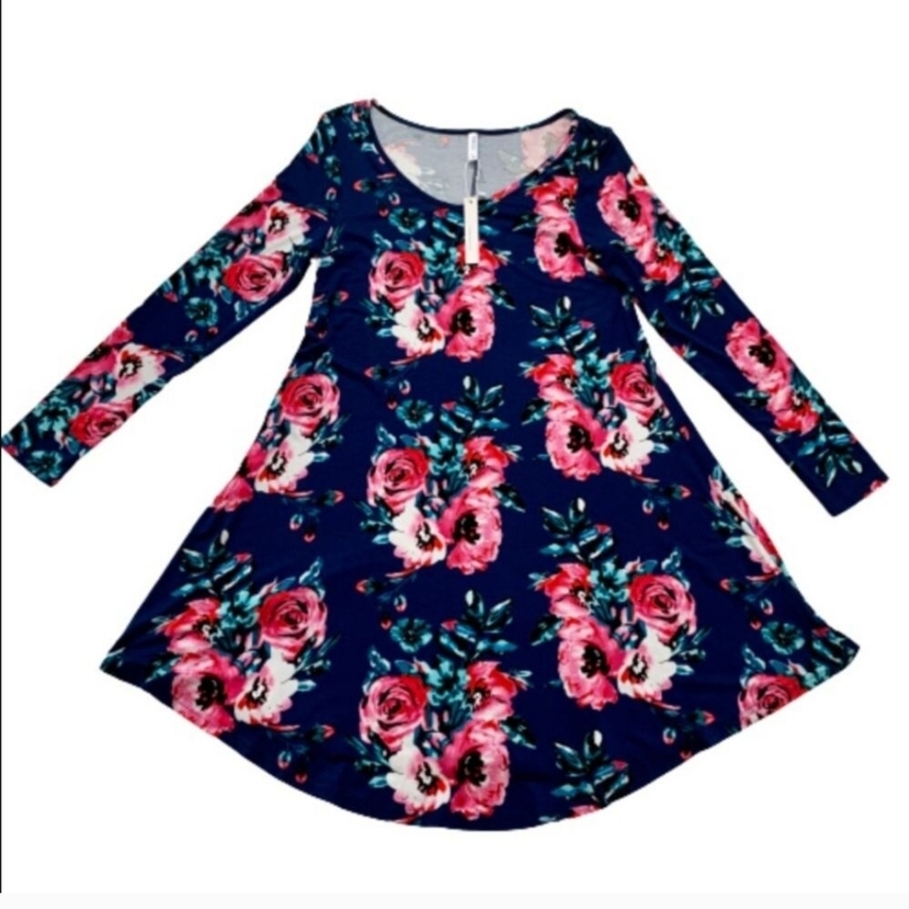 DearCase Floral Long Sleeve Womens XL Dress